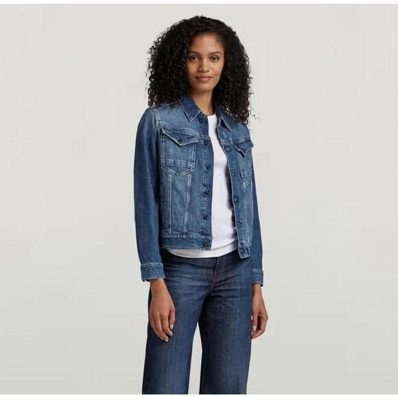 Jackets & Blazers - NWT G-Star RAW Arc 3D Denim Jacket Women’s Faded Santorini Stretch Size XS